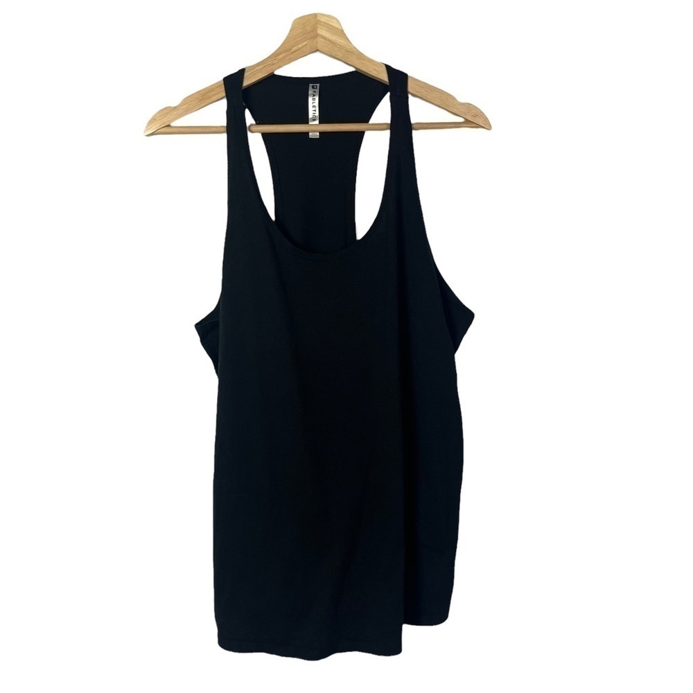 Fabletics Black Two Layered Scoop Neck Athletic‎ Tank Top L